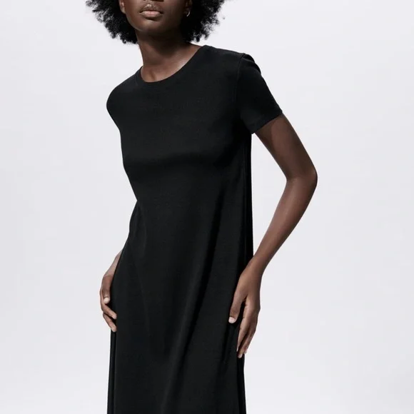 strapless open back dress white zara ribbed open back dress, L main image 1